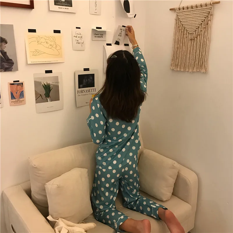 Одежда для сна; пижамы для сна; хлопковые пижамы для женщин; одежда для сна в горошек; домашняя одежда; коллекция года; зимние пижамы для женщин; домашняя одежда
