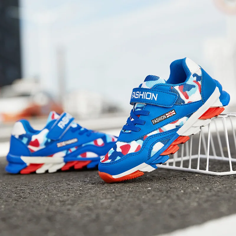 

Children Big Boy Camouflage Athletic Shoes 2019 Autumn New Style Breathable Young STUDENT'S Running Shoes Teenager Mesh Shoes