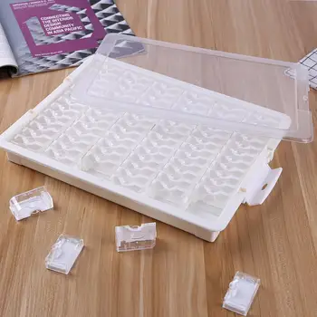 

Nail Art Jewelry Display Board Transparent 78 Grid Keycap Storage Box Plastic Showing Stand Mini Nail Salon Decoration