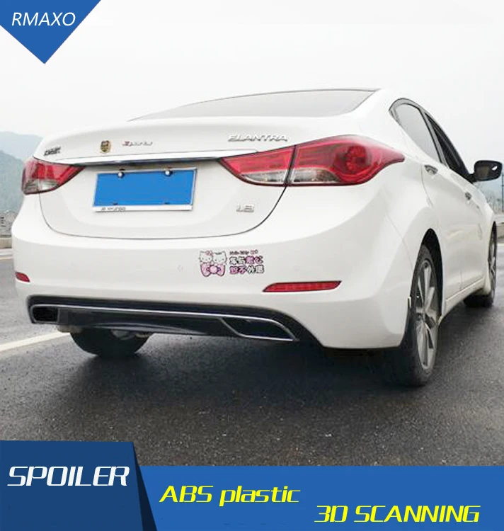 Задний спойлер для Elantra задний из АБС пластика диффузор заднего бампера без