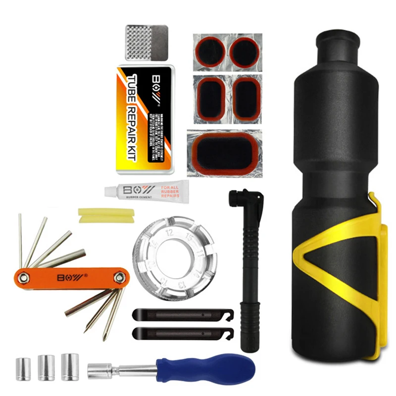 1 Set Portable Sleeve Kettle Toolbox Practical Repair Maintenance Mountain Bike Bicycle Tools Multifunctional