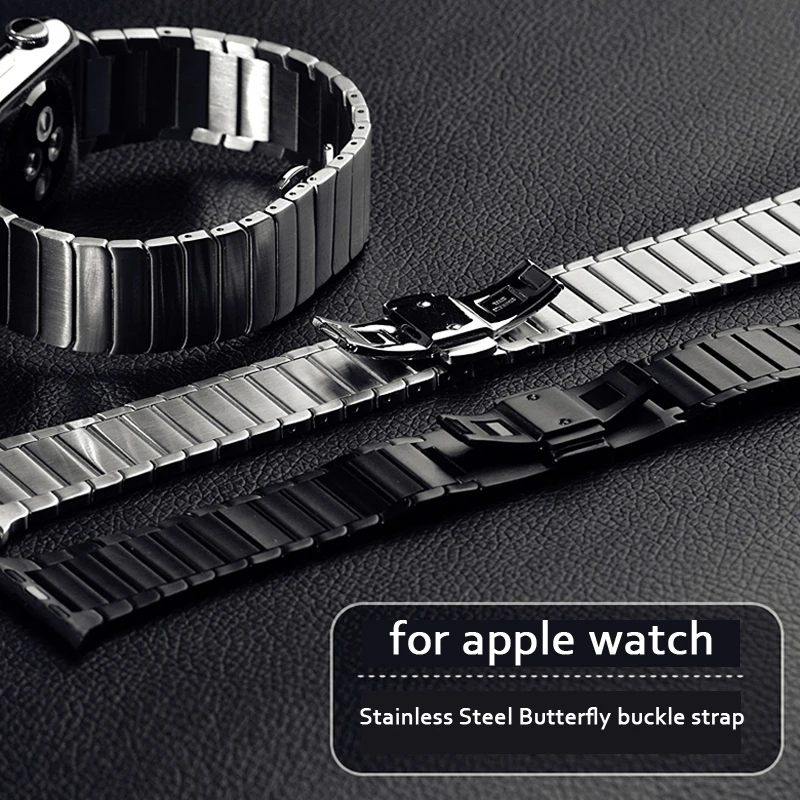 Соединяющий ремешок браслета из нержавеющей стали для часов apple watch 4 band 44 мм 40 мм iwatch 4 3 2 band 42 мм 38 мм 36L металлические аксессуары для наручных часов
