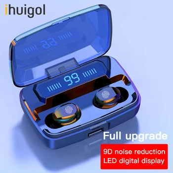 

ihuigol HiFi TWS 9D Wireless Bluetooth For IOS Android Windows 5.0 Earbuds Earphones LED Display Waterproof With Call Microphone