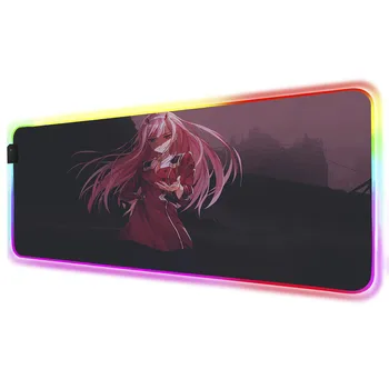 

Anime Mouse Pad Darling In The Franxx RGB Colorful LED Lock Mouse Keyboard Desk Waterproof Gaming Accessories Kawaii Mouse Pad