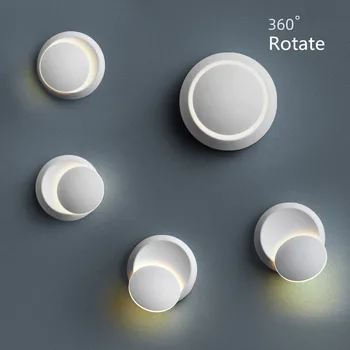 

LED Wall Light 360 degree rotation 6W led moon wall lamp bedside lights modern creative Crescent Home lamp aisle stair sconce