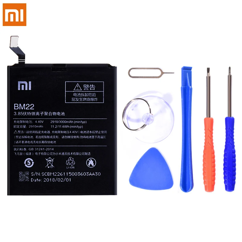 Батарея BM32 BM22 BM35 BM39 BM36 BM47 BM46 BN41 для Xiaomi Mi4 Mi5 Mi4C Mi6 Mi5S Redmi3 3S 3X 4X Redmi Note 3 4 акумуляторная батарея - Цвет: BM22 For Mi5