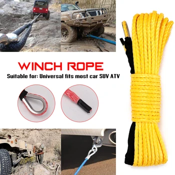 

15m Winch Rope 7700 lb Pull Line Cable Nylon Towing Rope Car Wash Maintenance String for ATV UTV Off-Road