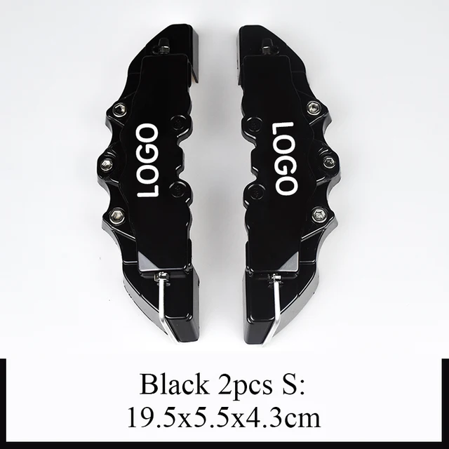 2Pcs S/M/L ABS Car 3D Disc Brake Caliper Covers Sticker For Toyota CROWN COROLLA COASTER LAND CRUISER PRADO REIZ  Accessories 2Pcs S Size Black