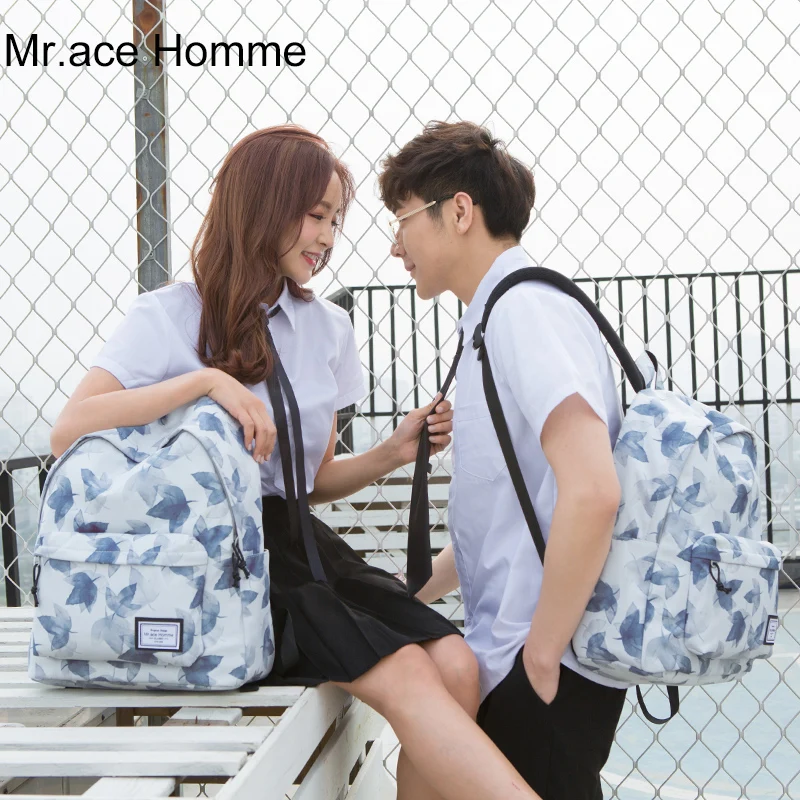 Mr. ace Homme, женский рюкзак с принтом кленовых листьев, школьные сумки для девочек, рюкзак для путешествий, рюкзак для ноутбука, холщовые сумки для колледжа