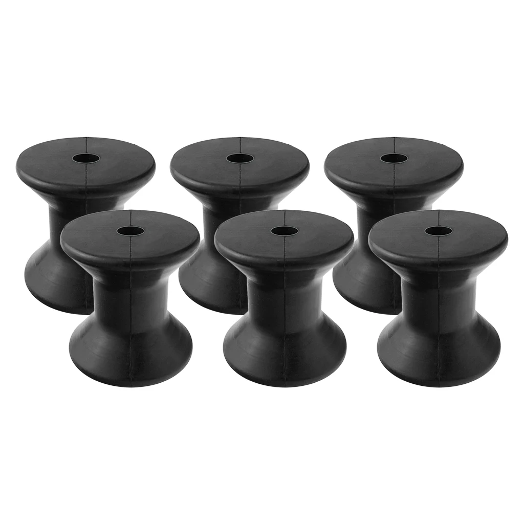 6 Pcs Bow Roller Assembly Black- Replacement Parts And Accessories For Ski Boat