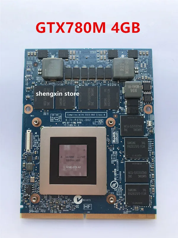 Видеокарта GTX780M GTX 780M Vga оригинальная видеографическая карта N14E-GTX-A2 4G DDR5 для