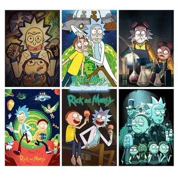

Full Square Drill DIY Diamond Painting Rick And Morty Cross Stitch Handmade Embroidery Patterns Wall Sticker Mosaic Home Decor