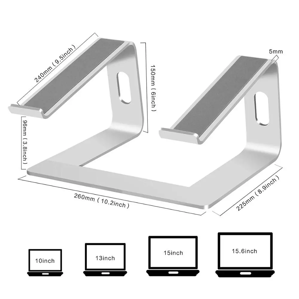 

Portable Laptop Stand Aluminum Alloy Notebook Support Bracket Riser Cooling Holder for Macbook Air Pro Chromebook