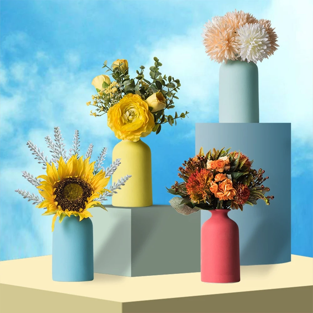 

B-LIFE Simple and Stylish Nordic Origami Ceramic Vase Morandi Color Creativity Dry Flower Vase Flower Pot Flower Arrangement