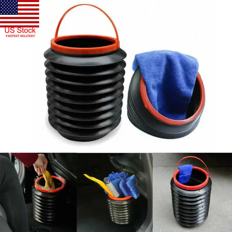 

Light Weight Car Dust Bin Storage Bucket Trash Can Container Pop Up Garbage Bag Foldable