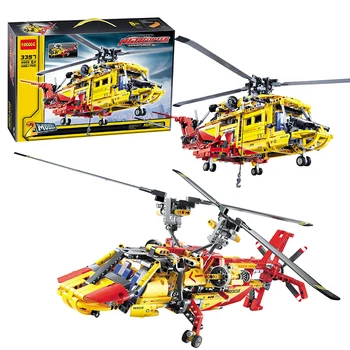 

Hot Technic 3357 City Rescue Helicopter 2IN1 Aircraft Plane Model Building Blocks Bricks Toys For Children Gifts Free Shipping