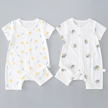 

Summer Newborn Kids Baby Boy Girl Romper Clothes Toddler Infant Baby Short-sleeved Thin Cotton Jumpsuit Outfit Climbing Clothes