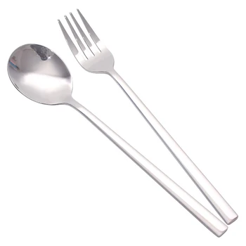 

5Pcs Household Tableware Long-handle Completa Couverts De Table Stainless Steel Spoon Metal Tbsp Dinner Fork Vajilla