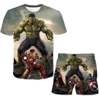 

2020 Casual 3D The Hulk Outfits Baby Boy Summer Clothe Newborn Boy Clothing Set Sports T-shirt+ Shorts Suits Clothes Polyester