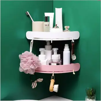 

Shower Corner Bathroom Triangular Shelf Bath Storage Holder Organizer