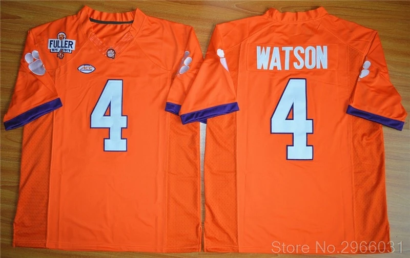 Горячая Распродажа, Мужская футболка Clemson Watson 4, белая, фиолетовая, оранжевая, сшитая, размер S-3XL - Цвет: Оранжевый