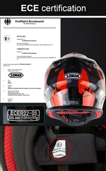 

Full Face Motorcycle Helmet+SM13 Goggles Retro casco capacete moto Flip up Dual Visors Helmets ECE Approved For Soman SM633