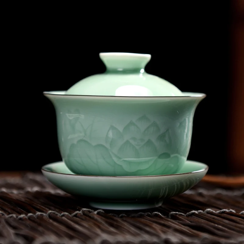 

Чаша с покрытием Longquan celadon, керамическая чайная чашка, чайный сервиз Кунг-фу, домашняя большая чайная чаша ручной работы