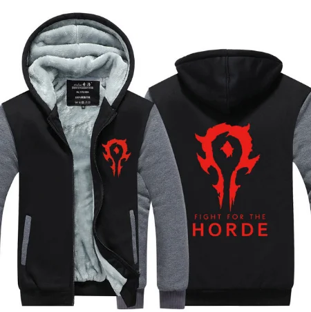 Новинка, зимняя теплая толстовка WOW с капюшоном, игра Dota 2, пальто ALLIANCE& Horde, куртка, пальто для мужчин, толстый флис, на молнии, светящиеся, WOW, толстовки f
