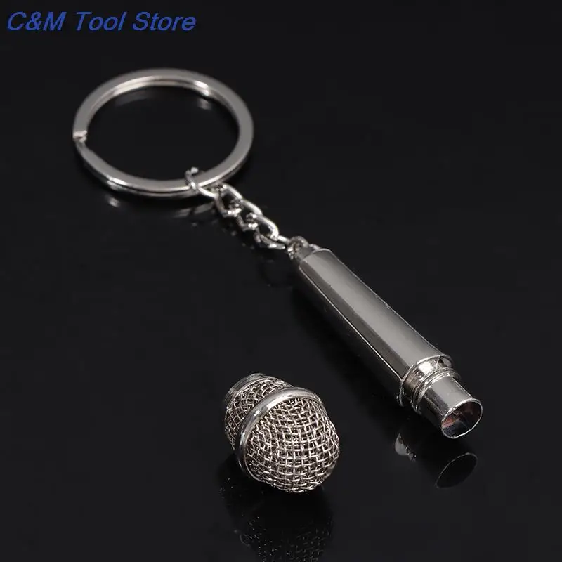 Portachiavi Con Microfono In Metallo – Ciondolo Per Zaino E Borsa, Accessorio Musicale - 2