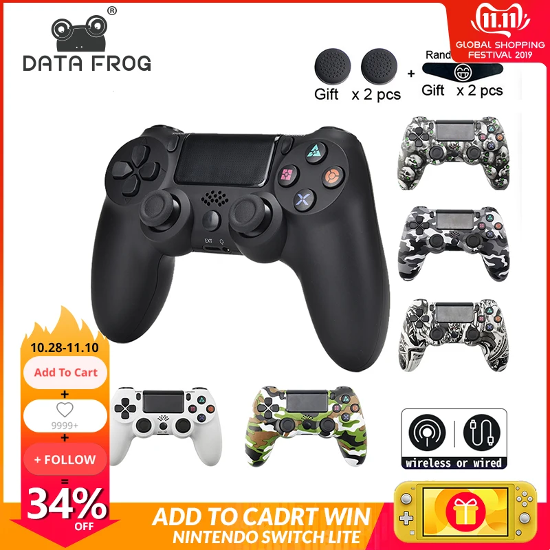 

DATA FROG Bluetooth Wireless Gamepad For PS4 Controller For Playstation 4 Dualshock 4 Double Vibration Joystick Gamepad