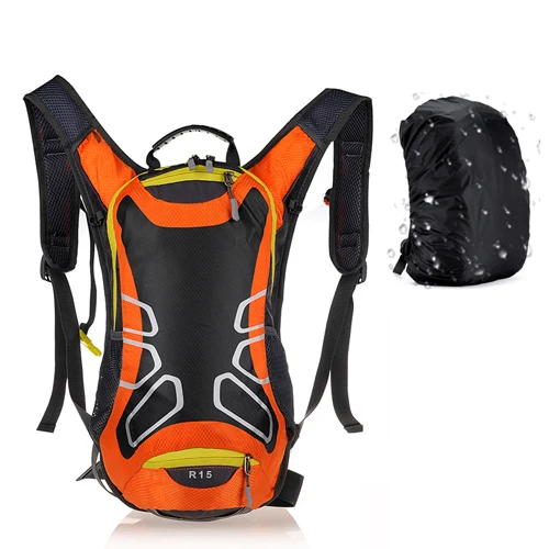 NEWBOLER 15L велосипедная сумка MTB велосипедный рюкзак для верховой езды гидратация рюкзак для уличного спорта водонепроницаемая сумка Велоспорт рюкзак с дождевой крышкой - Цвет: Orange