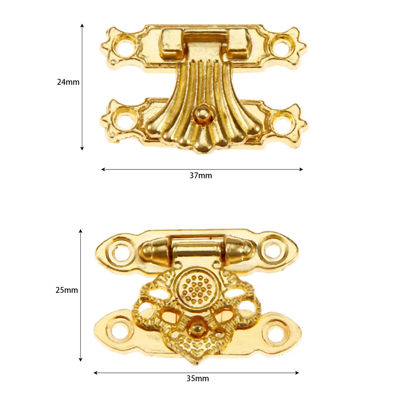 Jewelry Box Hasps Lock Catch Latches Clasps Padlock Flower Wooden Wine Gift Box Buckle Furniture Hardware 2 Pcs 37*24mm/35*25mm
