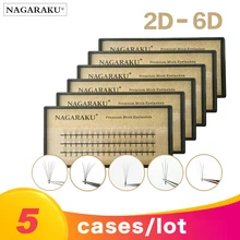 NAGARAKU 5 Чехол 2D-6D термоскрепленные предварительно сделанные объемные вентиляторы искусственная норка предварительно сделанные русский объем наращивание ресниц норковые ресницы