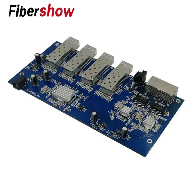 Гигабитный Ethernet-коммутатор волоконно-оптический переключатель промышленный Класс 4 1,25G sfp волоконно Порты и разъёмы 2 RJ45 10/100/1000M печатной платы