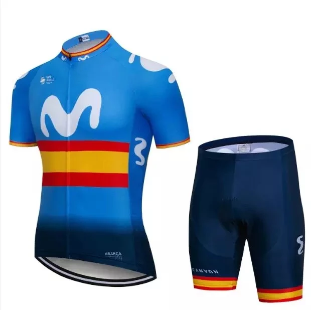 Movistar Pro Велоспорт Джерси одежда для велоспорта мужская летняя велосипедная одежда быстросохнущая с коротким рукавом велосипед про Джерси - Цвет: 5