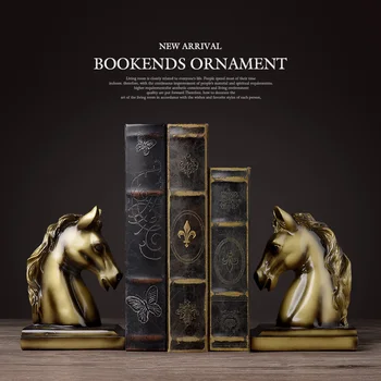 

BOOKENDS RESIN HORSE CRAFT VINTAGE STUDY ROOM DESK DECOR ORNAMENTS GIFT BRASS HORSE ELEPHANT HEAD ANIMAL FIGURINE BOOK END