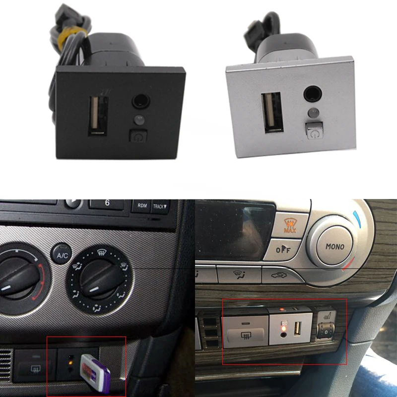Автомобиль USB AUX в слот входной кабель адаптера Интерфейс гнездо кнопки для Ford Focus