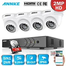 ANNKE 4CH 1080P litectv система 1080P DVR комплект 4 шт. 2.0MP Наружные камеры безопасности Система ИК ночного видеонаблюдения комплект