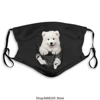 

Cute Samoyed Dog Inside Pocket mask Dog Lovers mask Black Cotton Men S 6XL Men Women Unisex Fashion mask Free Shipping-in pm2.5