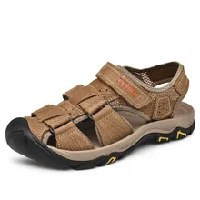 GNORNIL; брендовая мужская обувь; мужские сандалии из натуральной кожи; сезон лето; коллекция года; Повседневная пляжная обувь для взрослых; Резиновая Спортивная обувь для альпинизма