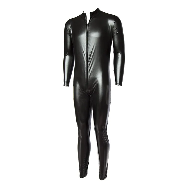

Export Sexy Patent Leather Clothes Men's Patent Leather No Hands No Feet Elasticity Bound Clothing Couples Health Products