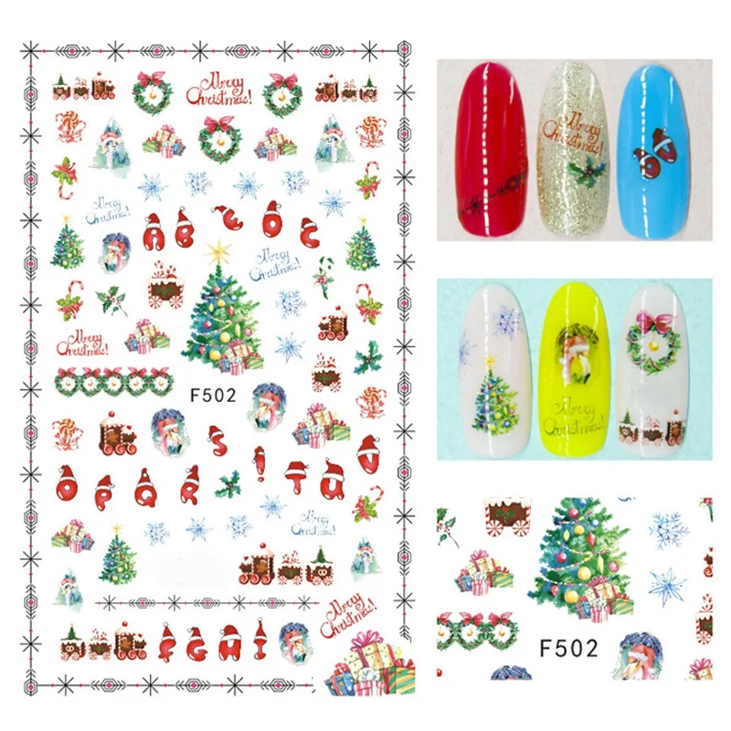 

1 Sheet Christmas Halloween Nail Water Decals Ghost Christmas Tree Image Nail Art Transfer Stickers DIY Nail Decor Accessories