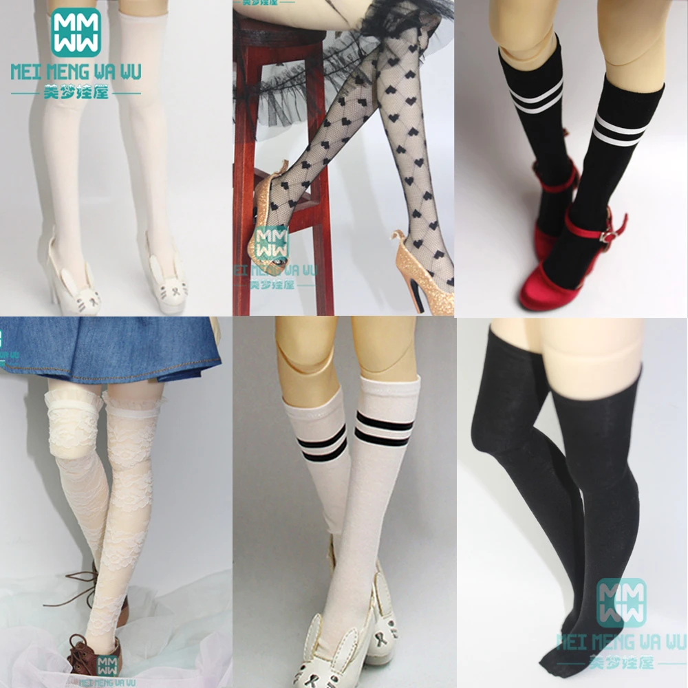 Cute Stockings Socks For 1/3 1/4  BJD Doll  Striped White Black
