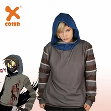 XCOSER ужас Creepypasta Ticci Toby толстовка теплая флисовая Толстовка серый пуловер толстовка с капюшоном Косплей Костюм для унисекс взрослых