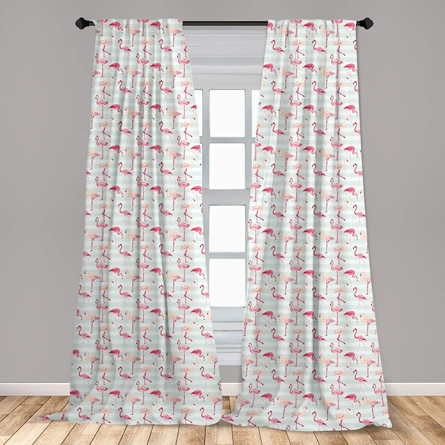 Flamingo Bird Window Valance Curtain in Your Choice of Colors 