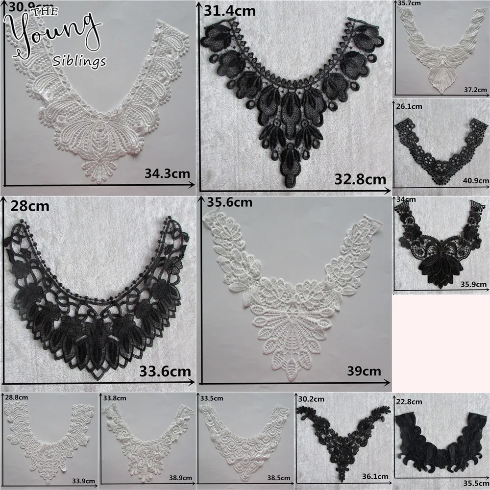 

High quality Embroidery Fabric Lace Neckline DIY Sewing Garment Hollow Lace Collar Decorative Craft Accessories YL145-YL168