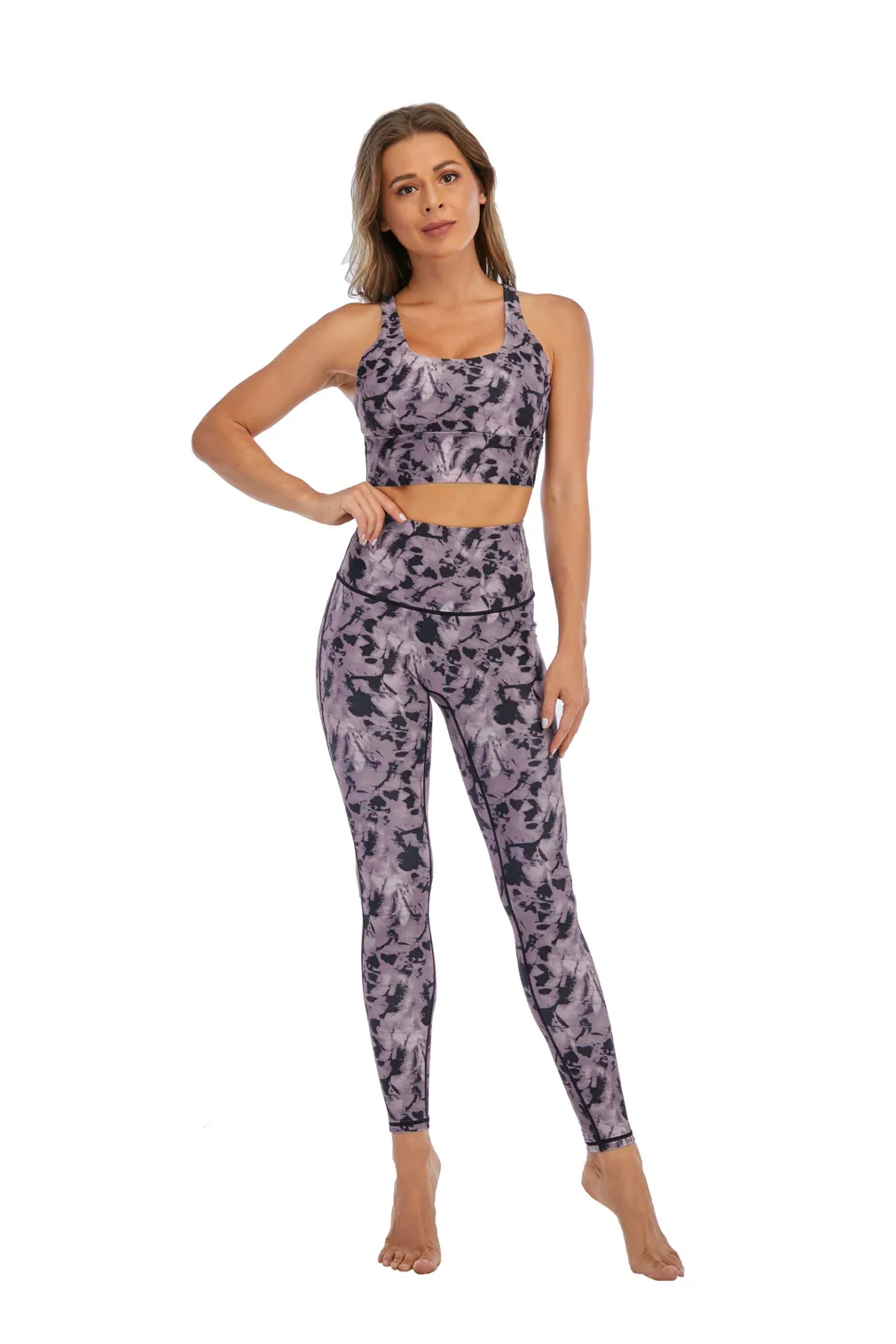 

Yoga Outfits for Women 2 Piece Set Workout High Waist Athletic Seamless Leggings and Sports Bra Set Gym Clothes Running Traning