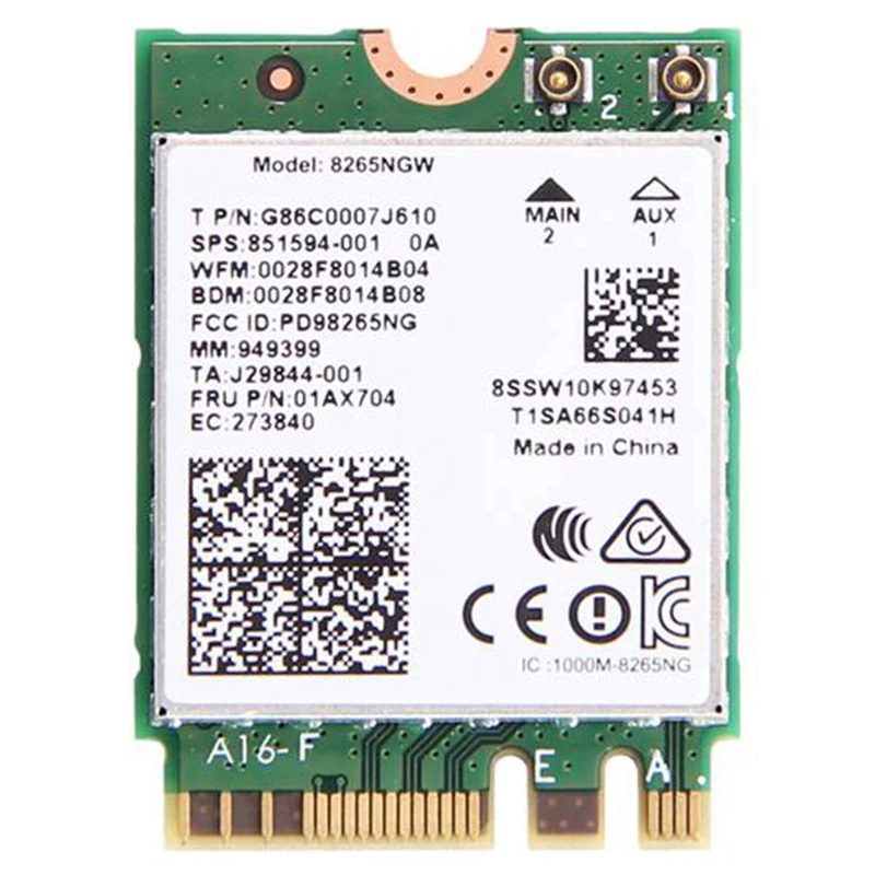 Двухдиапазонный 2,4G/5 ГГц wifi беспроводной Bluetooth для Intel 8265NGW беспроводной-AC 8265 NGFF 802.11Ac 867 Мбит/с 2X2 MU-MIMO wifi BT 4,2 карта(нет