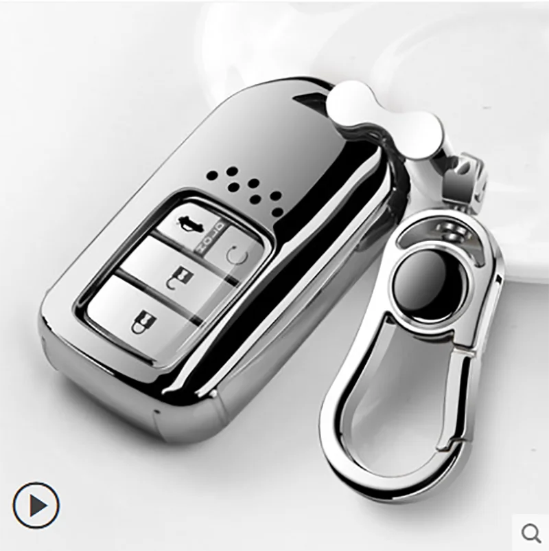 silver Дистанционный смарт-чехол для ключей, чехол для Honda, подходит для Civic, для HR-V, CRV, Odyssey Accord, 2013-, ТПУ, черный, автомобильный стиль - Название цвета: silver