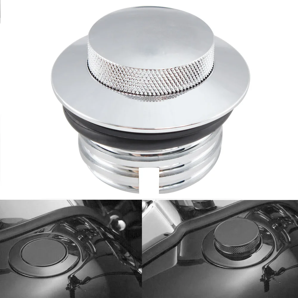 Chrome Aluminum Fuel Tank Cap Thread Gas Fuel Cap Fit For Sportster